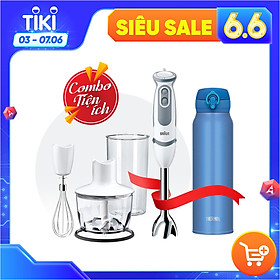 Mua Combo Tiện Lợi Máy xay cầm tay Braun MQ5235 và Bình giữ nhiệt Thermos nút bấm JNL-752 MTB 750ml màu xanh dương- Hàng chính hãng