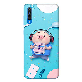 Ốp lưng dành cho điện thoại Samsung Galaxy A50 hình Heo Con Nghe Nhạc - Hàng chính hãng