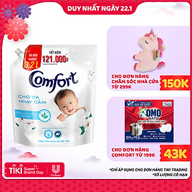 Nước Xả Vải Comfort Cho Da Nhạy Cảm (3.2L/Túi) - Phù Hợp Với Làn Da Em Bé
