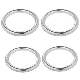 4 Pieces 2-Size Smooth Welded Polished Boat Marine Stainless Steel O Ring