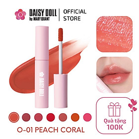 Son Tint Dạng Kem Bóng Daisy Doll By Mary Quant Nhật Bản Cho Đôi Môi Mọng Nước, Căng Mướt O-01 Peach Coral 5g