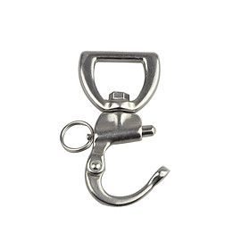 Webbing Shackle Rotating Heavy Duty Stainless Steel Clip Spring Shackle Quick Release for Sailboat Spinnaker Halyard Hardware