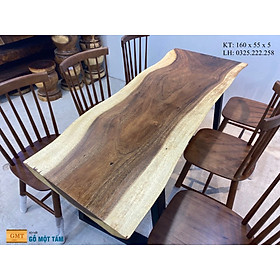 Mua Bàn Gỗ Me Tây Nguyên Tấm  Bàn Làm Việc Gỗ Me Tây  Bàn Cafe Gỗ Me Tây  Bàn Ăn Gỗ Me Tây Dài 1 6m Rộng 55cm Dày 5cm