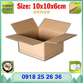  20 Hộp Carton, KT: 10x10x6cm, Hộp carton, Thùng carton, Hộp đóng hàng, Thùng đóng hàng, Hộp carton 3 lớp...