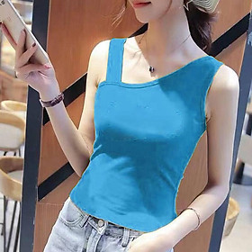 Áo Thun Nữ Sát Nách Cách Điệu 1 Bên Dây Bản To Dễ Thương Vải Cotton 65/35 Co Giãn Tốt Sally Boutique-3L03