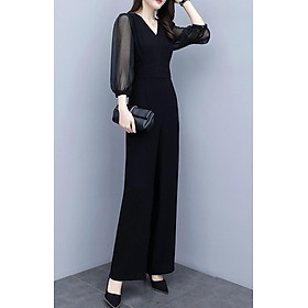 Jumsuit cổ V tay voan lưới - KT2312