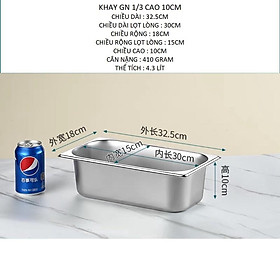 Mua Khay GN 1/3 inox 304 kích thước 32 5cm x 18cm