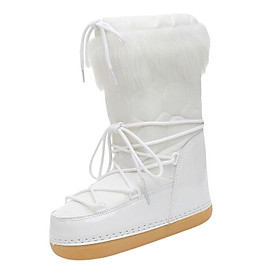 Women's Winter Snow Boots Anti Slip Comfortable Ski Boots Lace up Mid Calf for Hiker