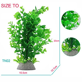  Cây Nhựa Trang Trí Bể Cá Thủy Sinh Lớn Xanh Lá Cây Cao 20cm (Mã PK02)