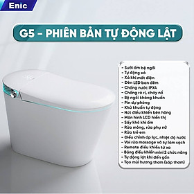 Bồn Cầu Thông Minh EVA Tự Động Đóng Mở Nắp, Toilet Điện Tử Xịt Rửa Tự Động và Bồn Cầu Xả Nước Tự Động (Mã G5)