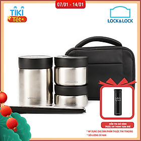 Bộ Hộp Cơm Giữ Nhiệt Thép Không Gỉ Lock & Lock LHC8031SLV - Bạc