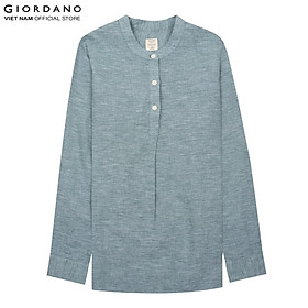 Áo sơ mi dài tay linen shirt nữ giordano 05341203