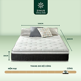 Nệm lò xo túi hút chân không hỗ trợ trị liệu cao cấp Zinus - 12in iCoil Premium Spring Mattress