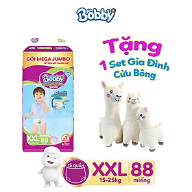Tã quần Bobby có đệm lưng thấm mồ hôi đủ size tặng 1 set gia đình cừu bông