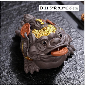 Mua Tượng cóc 3 chân nhiều màu bằng gốm tử sa  tượng cóc thiềm thừ cát tím ngậm vàng may mắn