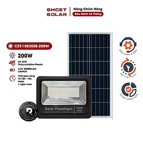 Mua  Chính Hãng  Đèn năng lượng mặt trời 100W-200W-150W-50W-30W | Đèn pha led sáng 20-24 giờ (2 Ngày mưa) | SHCET