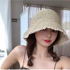 Nón đi biển viền ren mũ cói rộng vành gấp gọn che nắng mẫu mới #nondibien #murongvanh #nonchongnang #mucoi #nondep dona250805