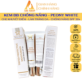 Kem BB PEONY WHITE - TINTED PROTECTIVE MOISTURISER - Chống Nắng - Bật Tone (IVORY/BEIZE) SPF 30+ - Che Khuyết Điểm 25ml