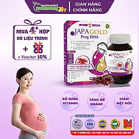 Viên uống bổ bầu JapaGold Preg -DHA++ bổ sung các vitamin, khoáng chất cho phụ nữ trong thời kỳ mang thai và cho con bú -  Hộp 30 viên