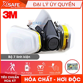 Bộ mặt nạ phòng độc 3M 6200 7 món - Mặt nạ chống độc chống bụi - Mặt nạ phun sơn phun thuốc hóa học (6200/6003/5N11/501)[XSAFE]