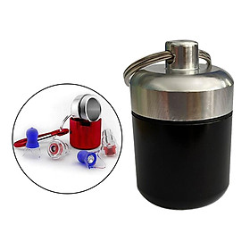 Waterproof Aluminum Pill Box Case Container Keychain Black