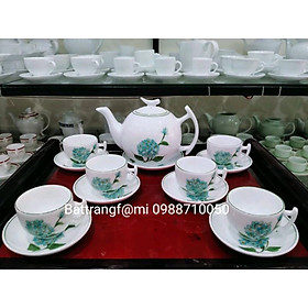 Mua Bộ ấm chén Minh Long dáng Bưởi vẽ tay Cẩm Tú Cầu