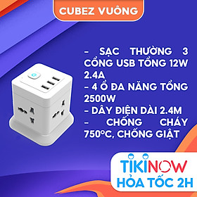Mua Ổ cắm điện đa năng shoptida có sạc nhanh PD 20W cổng USB+TYPEC  có 4-6 lỗ cắm tải 2500W  1 đổi 1 15 tháng