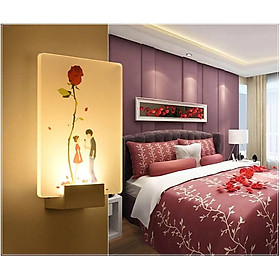 Đèn gắn tường phòng ngủ, đèn treo tường, đèn phòng ngủ, đèn trang trí, đèn decor hình hoa hồng C6441