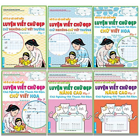 Hình ảnh Vở Ô Ly Có Chữ Mẫu - Luyện Viết Chữ Đẹp - Chữ Nghiêng - Combo 6 cuốn