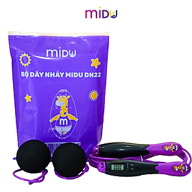 Bộ dây nhảy túi Midu DN22 có 2 cán chống trượt có bộ đếm điện tử