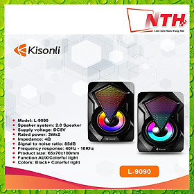 Loa vi tính Kisonli l-9090 LED RGB cực đẹp - chuyên nhạc và game (nhiều màu) HÀNG CHÍNH HÃNG