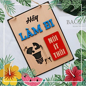 Mua Bảng gỗ decor Hãy làm đi Nói ít thôi