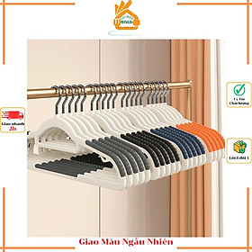 Set 10 Móc Treo Quần Áo Chống Trượt Xoay 360 Đa Năng Bằng Nhựa Cao Cấp Bền Chịu Được Vật Nặng (Giao màu ngẫu nhiên)
