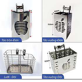 Ống Đũa Khay Đựng Đũa Muỗng Thìa Inox Treo Tường Hoặc Gắn Kệ Chén - Nhiều mẫu hình vuông, tròn, mặt táo