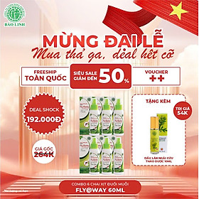 [Combo 2 Chai 60ml] Xịt Đuổi Muỗi Và Côn Trùng Flyaway Bảo Linh, 100% Thảo Dược Từ Thiên Nhiên, An Toàn Cho Bé và Cả Gia Đình