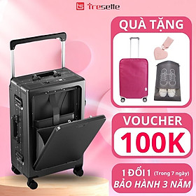 BFQ2ST500KTL: giảm 8% cho đơn từ 500K [SIZE 20 INCH] Vali khoá sập viền nhôm cao cấp kèm ổ sạc, móc treo đồ nhập khẩu Hàn Quốc TRESETTE 3033