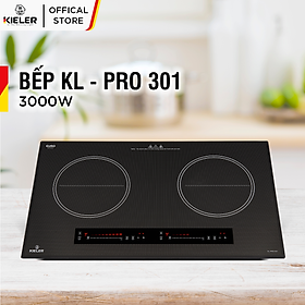 Bếp đôi điện từ KIELER KL-PRO301 mặt kính Euro Kieler Platinum, Bếp điện từ 3000W có chế độ cảm ứng chống tràn - Hàng Chính Hãng