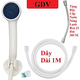 Mua Bộ Vòi Hoa Sen Tăng Áp GDV Dây Nhựa Dài 1M - Tặng Dây Cấp Nước Nóng Lạnh Dài 30CM - Hàng Chính Hãng
