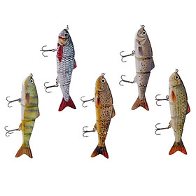 5pcs Fishing Lures Bionic Multi Jointed Fishing Lure Lifelike 3D Eyes Fish Bait Freshwater Saltwater Crank Bait