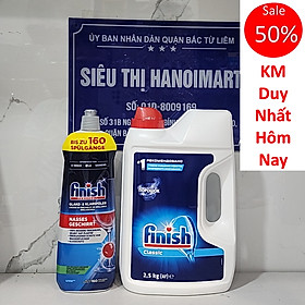 Combo bột rửa bát finish 2.5 kg và chai nước làm bóng bát finish 800ml nhập khẩu chính hãng