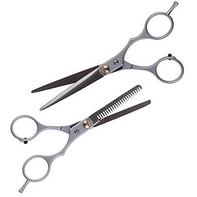 Combo 2 Bộ (1 Bộ gồm 2 Kéo Cắt Và Kéo Tỉa Tóc Đa Năng Chuyên Nghiệp)