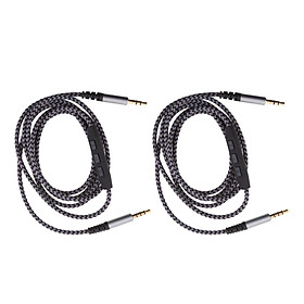 2Pieces 3.5mm AUX Braided Nylon Stereo Audio Extension Cable (M/ M) Remote Volume Mic