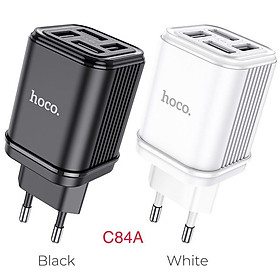 Cốc Sạc 4 Cổng Sạc HoCo C84A -Củ Sạc Đa Năng Sạc Cùng Lúc Sạc 4 Cổng USB 3.4A,HÀNG CHÍNH HÃNG