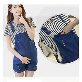 Quần sóc yếm jean bầu dáng yếm thời trang dy03