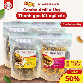 Thanh gạo lứt chà bông/rong biển mix hạt Mailey Túi 250g - Bánh gạo lứt ăn kiêng hỗ trợ giảm cân