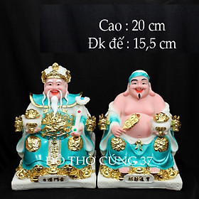 [ CAO 20 CM ] THẦN TÀI THỔ ĐỊA PHÚ QUÝ MÀU XANH [ COMPOSITE + BỘT ĐÁ  ]