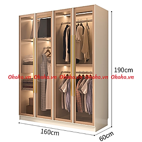 Mua   Miễn phí vận chuyển & lắp đặt   Tủ quần áo cánh kính Ohaha có kèm đèn led - TCK004