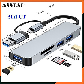 Mua Hub Type C  Hub USB 3.0 5in1 UT  Cổng Chuyển Đổi Type C  Bộ Chia Type C Và USB Ra 5 Cổng SD  TF Và USB  Cổng Chuyển Đổi Dành Cho Mac book  Laptop  PC - Hàng Chính Hãng
