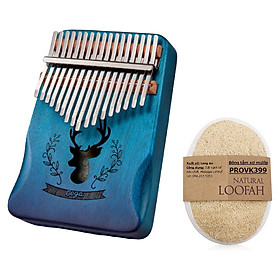 Mua Đàn kalimba 17 phím Nai xanh phun sơn cao cấp CEGA88950-4572 Đầy đủ phụ kiện  búa chỉnh âm -Tặng bông tắm xơ mướp PROVK399