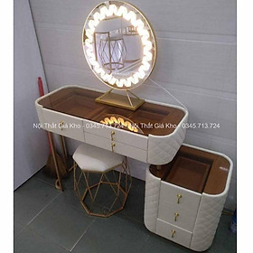 Mua Bàn trang điểm tặng kèm ghế  tủ đựng mỹ phẩm  bàn trang điểm có gương đèn led cảm ứng